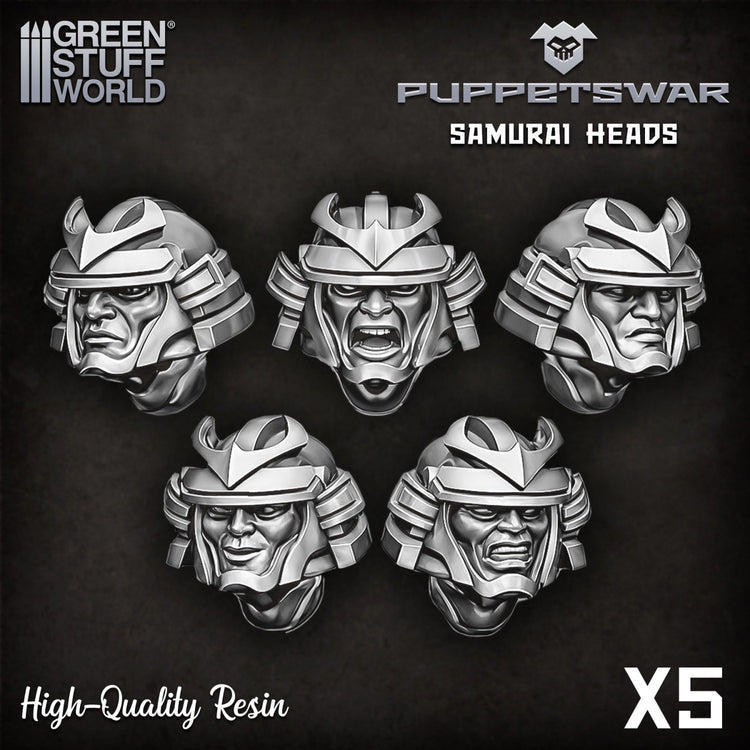 Green Stuff World PuppetsWar - Samurai Heads