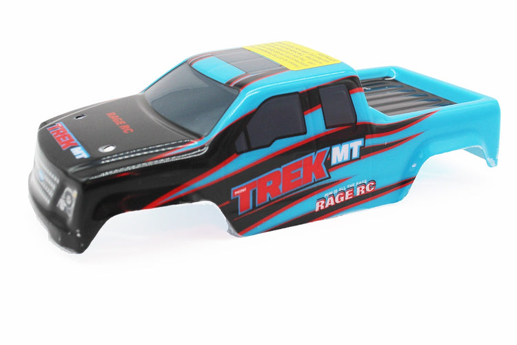 Rage R/C Printed Body (Black/Blue); Mini Trek MT