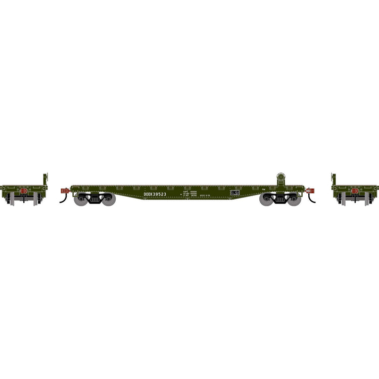 Roundhouse HO RND 50' Flat Car, DODX #39523