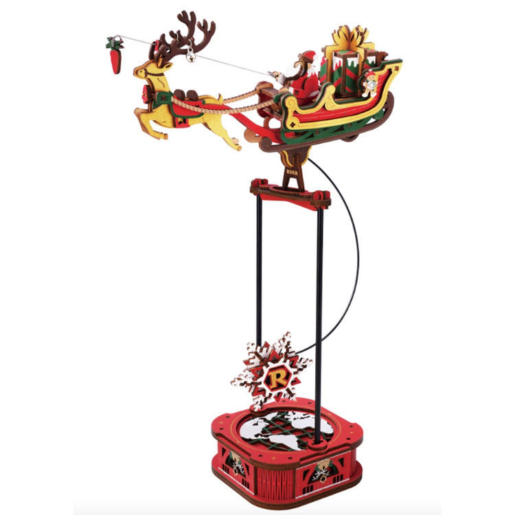 Robotime Santa On Sleigh Scale Model Vehicle