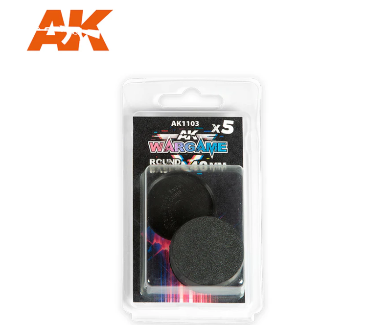 AK Interactive Plastic Wargame Bases. Round Base 40mm
