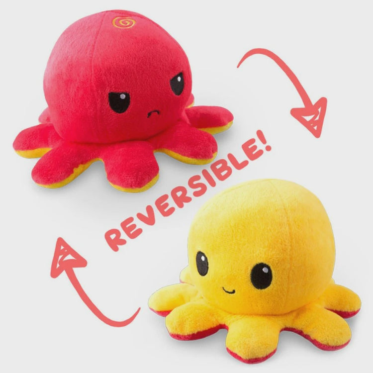 Teeturtle Llc Reversible Octopus Plush: RD & YE