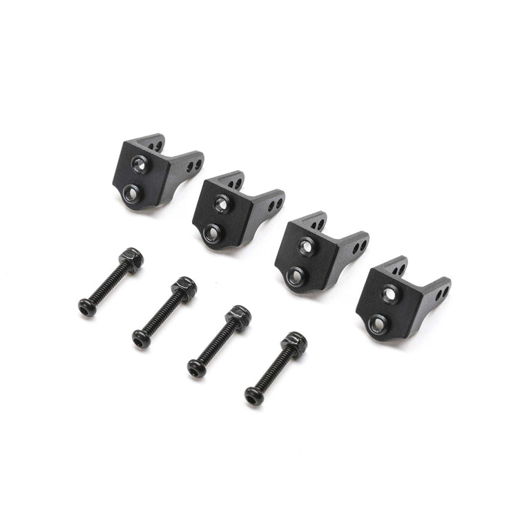 Team Losi Racing Upper Shock Mount, Aluminum, Black (4): Mini LMT