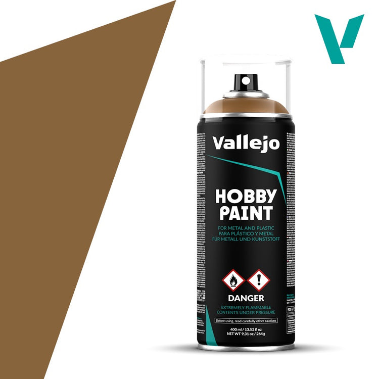 Vallejo 400ml Leather Brown Fantasy Acrylic Hobby Paint Spray 28014